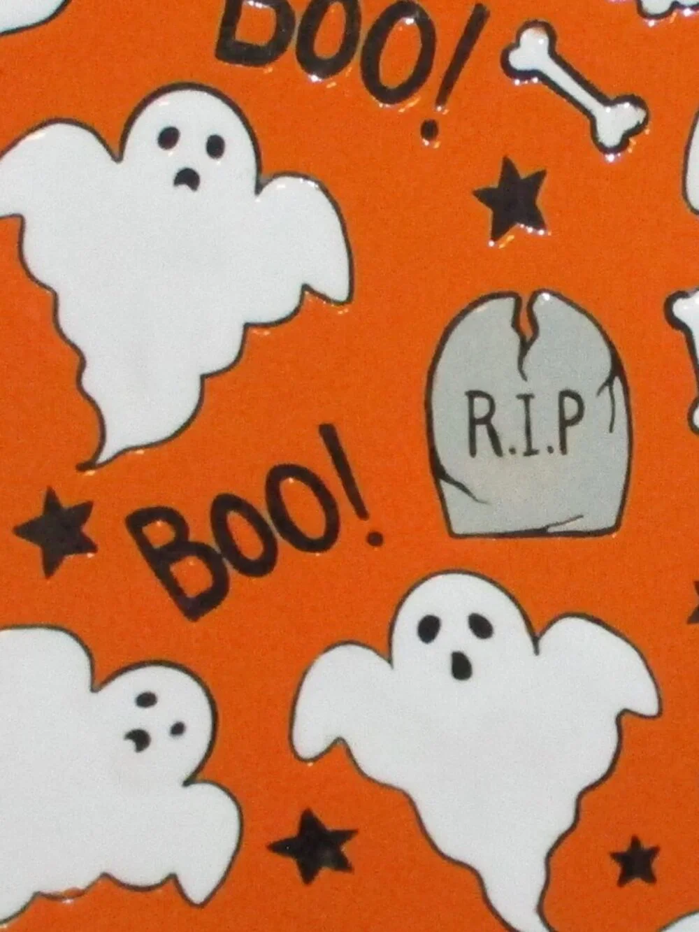 inHomestylez Orange Halloween Ghost & Tombstones 10.5